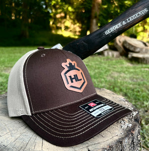 Hat, Heroes & Legends Richardson 112 Trucker Hat, Snap-Back with Leather Patch