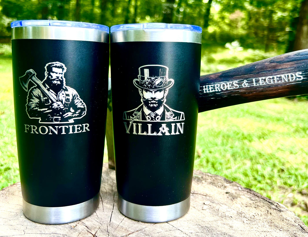 Stainless Steel H&L Tumbler with Leak-Resistant Lid & Straw, 20 oz featuring our #1 most loved fan favorite Villain or Frontier