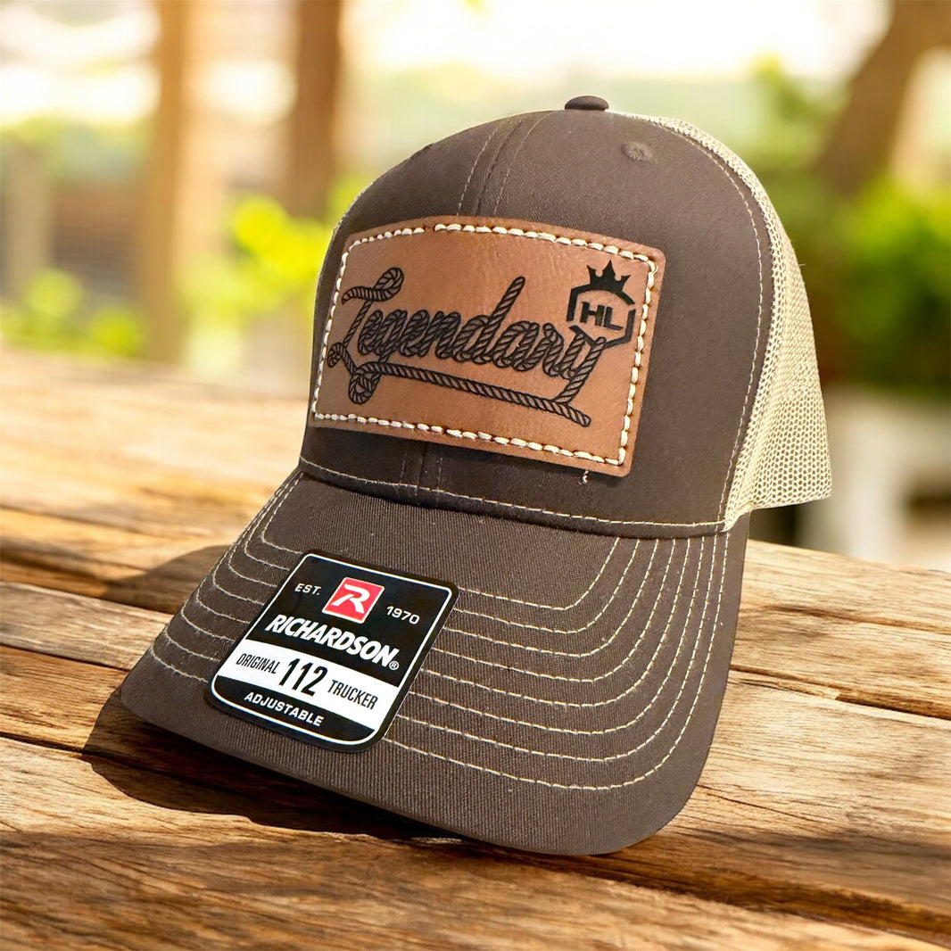 Hat, Heroes & Legends Richardson 112 Trucker Hat, Snap-Back with Legendary Leather Patch