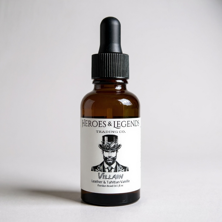 Beard Oil, Premium - VILLAIN with leather and tahitian vanilla