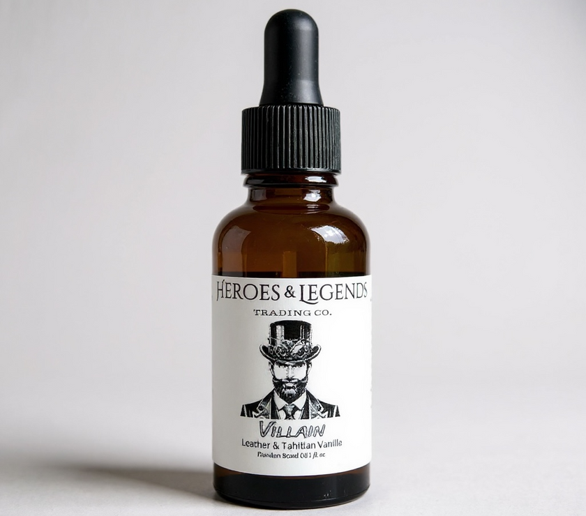 Beard Oil, Premium - VILLAIN with leather and tahitian vanilla