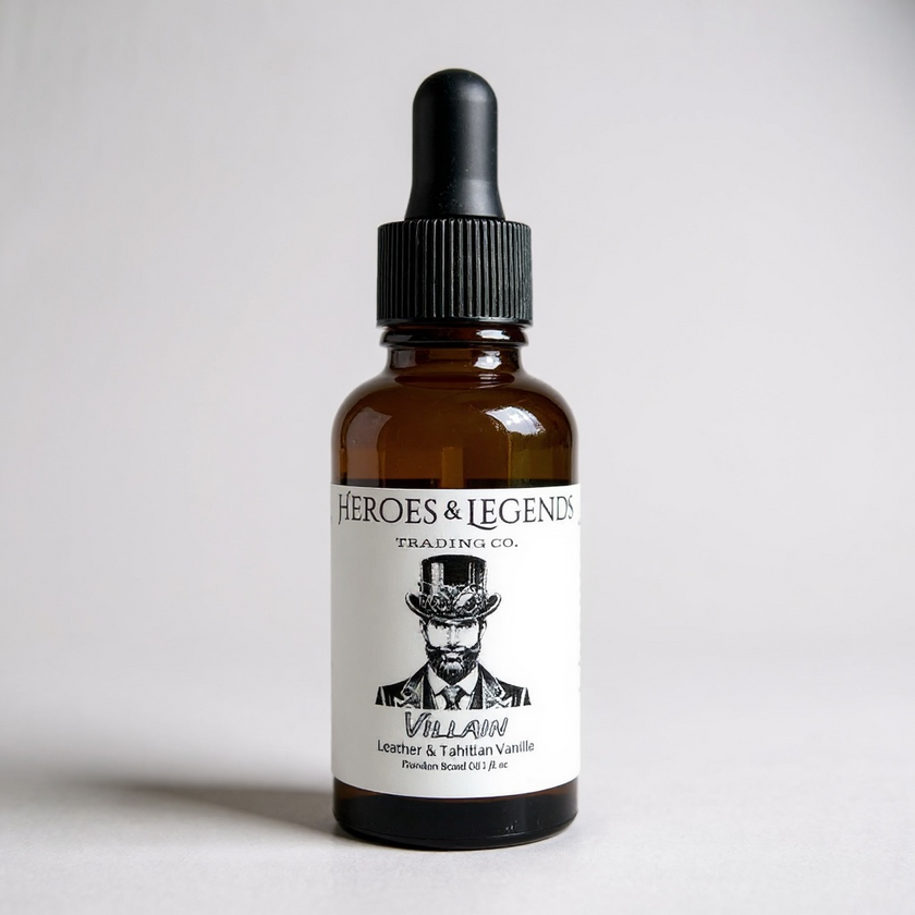 Beard Oil, Premium - VILLAIN with leather and tahitian vanilla