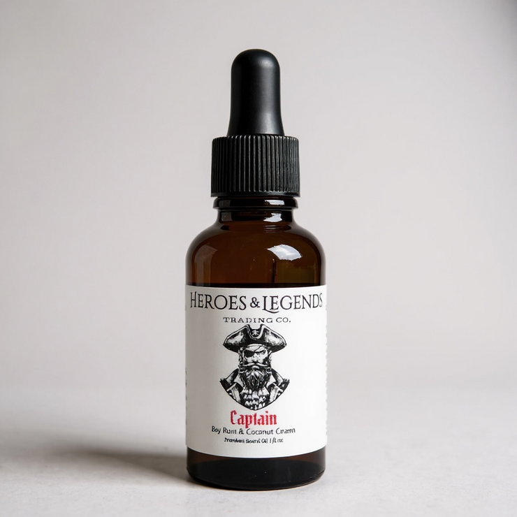 Beard Oil, Premium - CAPTAIN with Bay Rum and Coconut