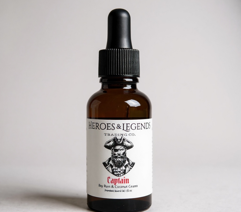 Beard Oil, Premium - CAPTAIN with Bay Rum and Coconut