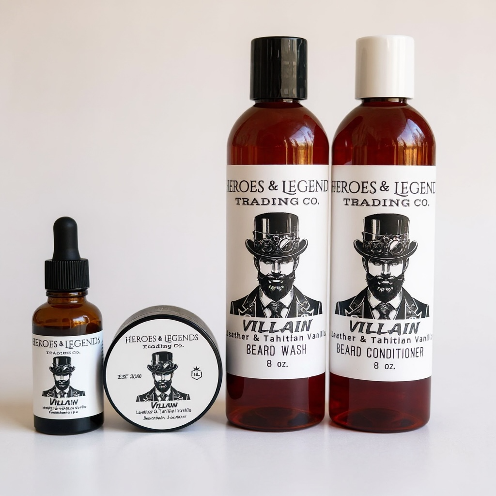 Beard Oil, Premium - Legend Collection with Beard Oil, Balm, Wash & Conditioner Combo Set