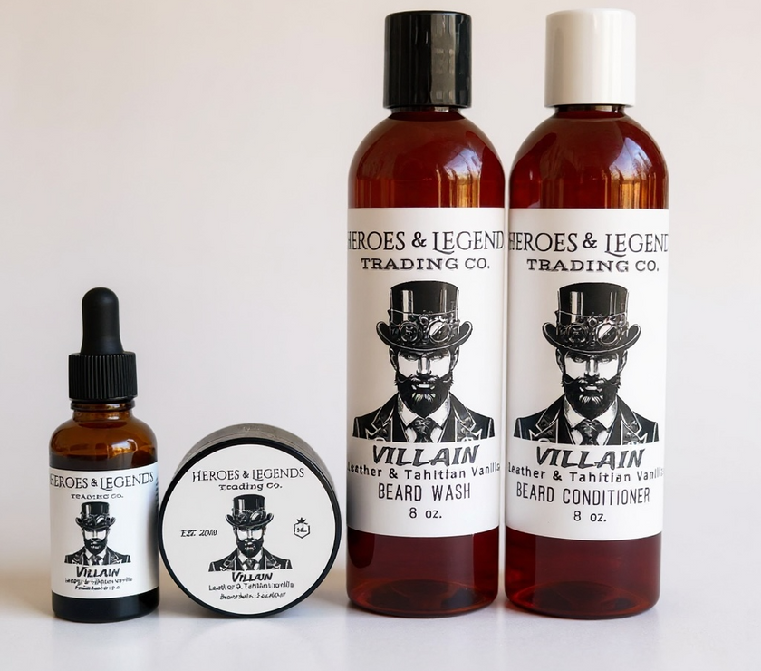 Beard Oil, Premium - Legend Collection with Beard Oil, Balm, Wash & Conditioner Combo Set