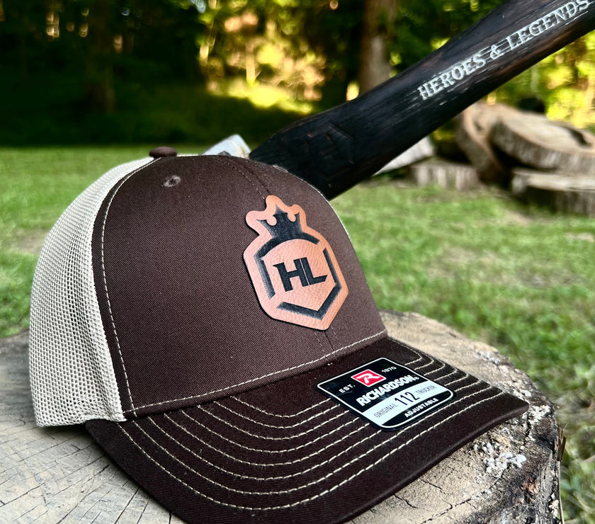 Hat, Heroes & Legends Richardson 112 Trucker Hat, Snap-Back with Leather Patch