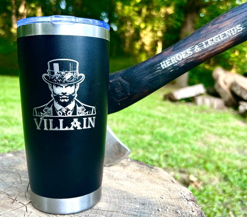 Stainless Steel H&L Tumbler with Leak-Resistant Lid & Straw, 20 oz featuring our #1 most loved fan favorite Villain or Frontier