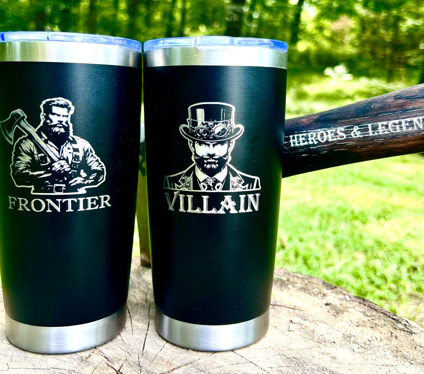 Stainless Steel H&L Tumbler with Leak-Resistant Lid & Straw, 20 oz featuring our #1 most loved fan favorite Villain or Frontier