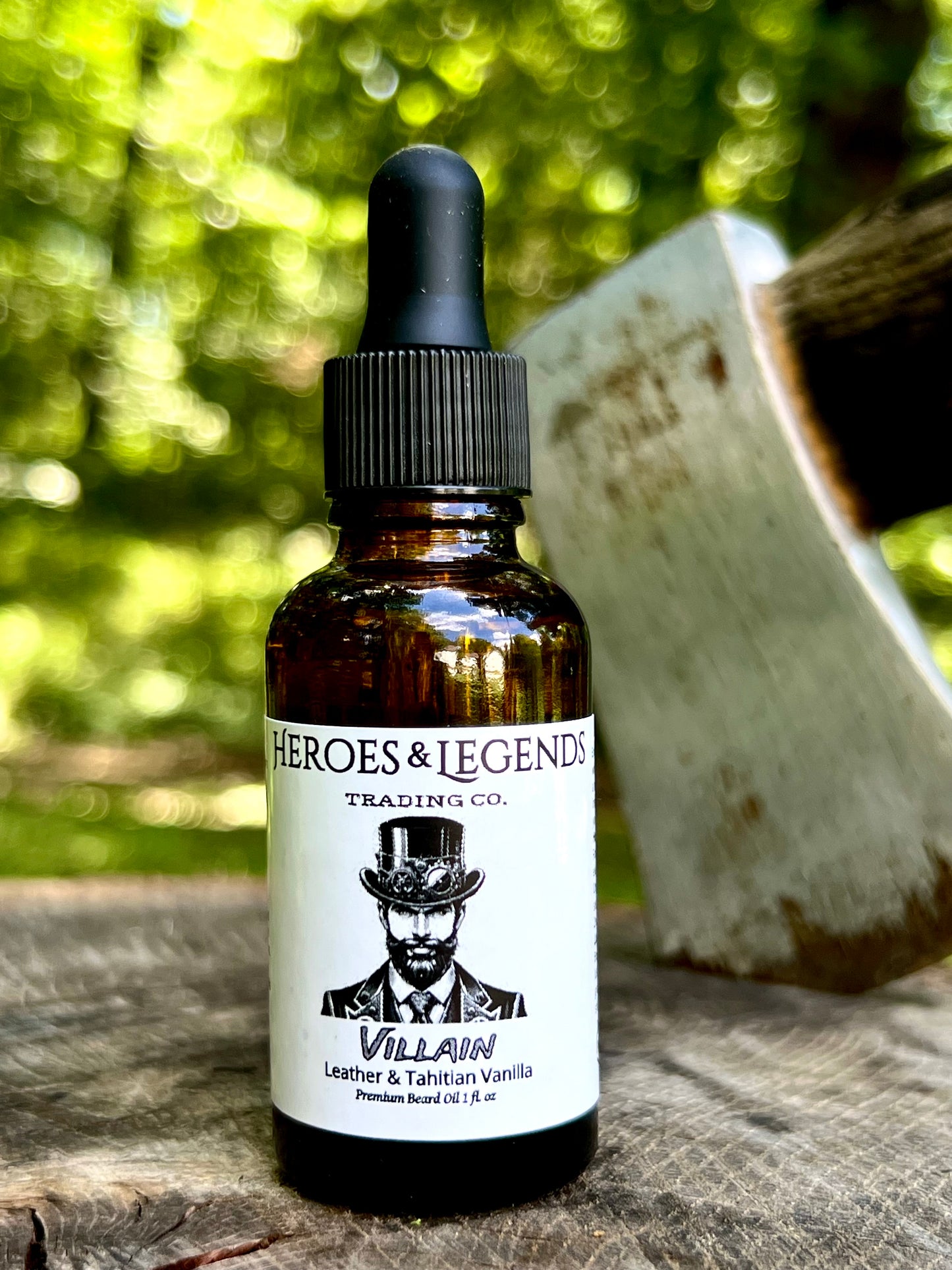 VILLAIN Premium Beard Oil with Leather and Tahitian Vanilla